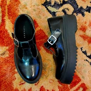 Topshop Platform Black T-bar Mary Janes - 6.5
